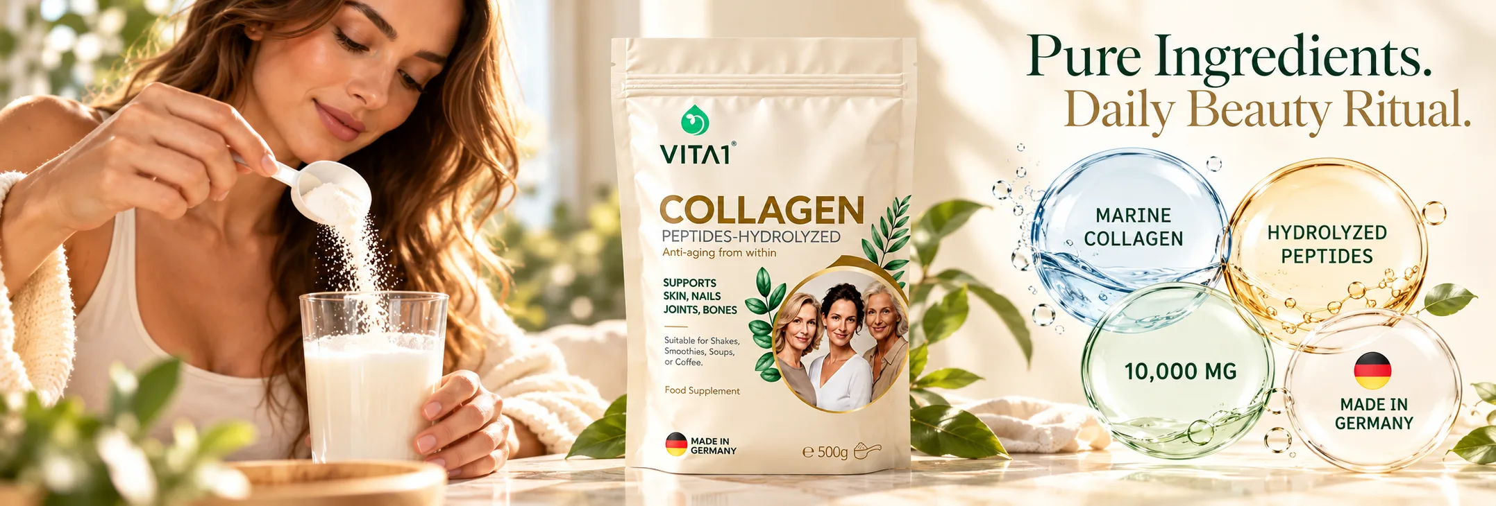 VITA1 Marine Collagen – Pure Ingredients. Daily Beauty Ritual.